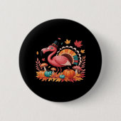 Flamingo Turkey Niedlich Flamingo Türkei Fall Leaf Button (Vorderseite)