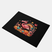 Flamingo Turkey Niedlich Flamingo Türkei Fall Leaf Fußmatte (Schrägansicht)