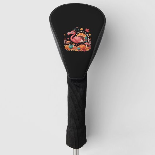 Flamingo Turkey Niedlich Flamingo Türkei Fall Leaf Golf Headcover (Vorderseite)