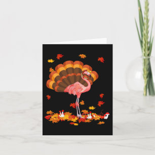 Flamingo Turkey Niedlich Flamingo Türkei Fall Leaf Karte