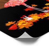Flamingo Turkey Niedlich Flamingo Türkei Fall Leaf Poster (Ecke)