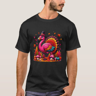 Flamingo Turkey Niedlich Flamingo Türkei Fall Leaf T-Shirt