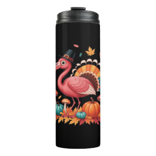 Flamingo Turkey Niedlich Flamingo Türkei Fall Leaf Thermosbecher