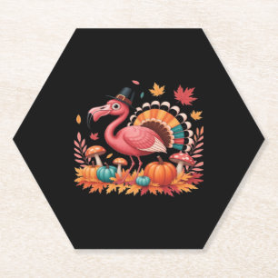 Flamingo Turkey Niedlich Flamingo Türkei Fall Leaf Untersetzer