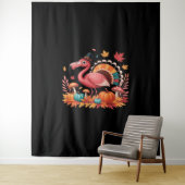 Flamingo Turkey Niedlich Flamingo Türkei Fall Leaf Wandteppich (Beispiel)