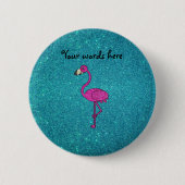 Flamingo-Türkis-Glitter des Glitzer rosa Button (Vorderseite)