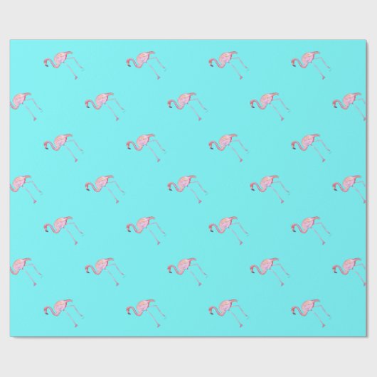 Flamingo-Türkisblau-Packpapier Geschenkpapier (Flach)