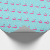 Flamingo Turquoise Wrapping Paper Geschenkpapier (Ecke)