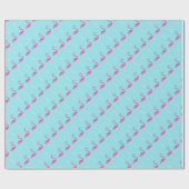 Flamingo Turquoise Wrapping Paper Geschenkpapier (Flach)