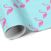 Flamingo Turquoise Wrapping Paper Geschenkpapier (Rolleneckpunkt)