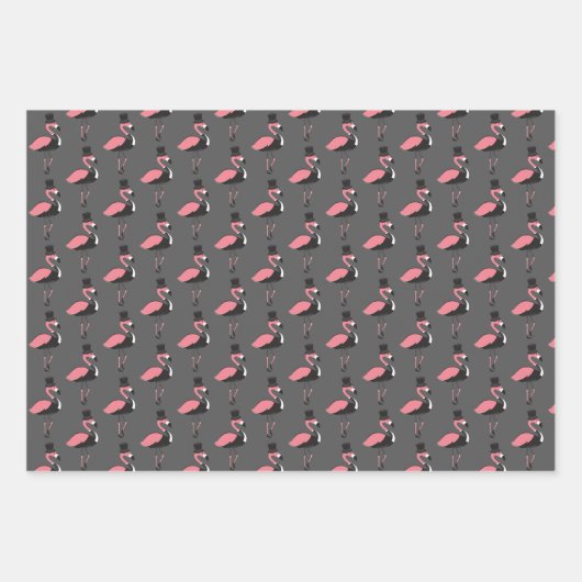 Flamingo Tuxedo Fun Wrapping Paper Sheets Geschenkpapier Set (Vorderseite 3)