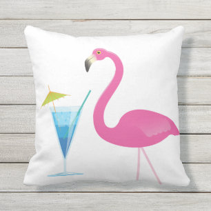 Flamingo-u. Cocktail-Kissen im Freien Kissen