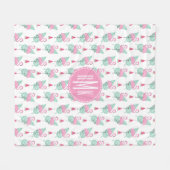 Flamingo-u. Wassermelone-Pastell-Muster Fleecedecke (Vorderseite (Horizontal))