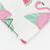 Flamingo-u. Wassermelone-Pastell-Muster Fleecedecke (Ecke)