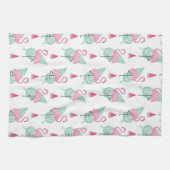 Flamingo-u. Wassermelone-Pastell-Muster Handtuch (Horizontal)