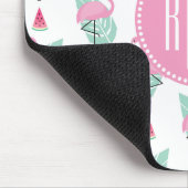 Flamingo-u. Wassermelone-Pastell-Muster Mousepad (Ecke)