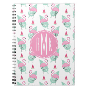 Flamingo-u. Wassermelone-Pastell-Muster Notizblock