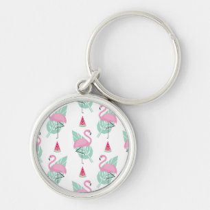 Flamingo-u. Wassermelone-Pastell-Muster Schlüsselanhänger