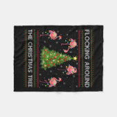Flamingo Ugly Christmas Sweater Style Flamingo Bir Fleecedecke (Vorderseite (Horizontal))