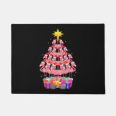 Flamingo Ugly Christmas Tree Funny Gift Fußmatte (Vorderseite)