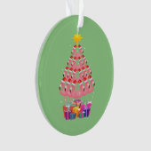 Flamingo Ugly Christmas Tree Funny Gift Ornament (Vorderseite)