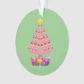 Flamingo Ugly Christmas Tree Funny Gift Ornament (Vorderseite)