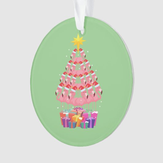 Flamingo Ugly Christmas Tree Funny Gift Ornament (Vorderseite)