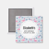 Flamingo und Ananas Muster Save the Date Magnet (Vorderseite/Rückseite)