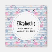 Flamingo und Ananas Muster Save the Date Magnet (Vorne)