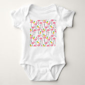 Flamingo und Ananas: Tropisches Set. Baby Strampler (Vorderseite)