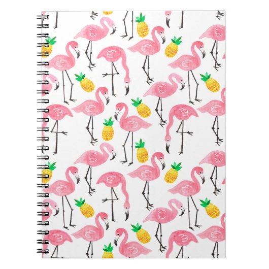 Flamingo und Ananas: Tropisches Set. Notizblock (Vorderseite)