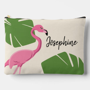 Flamingo und Blätter Tropische individuelle Hen Pa Zubehörtasche