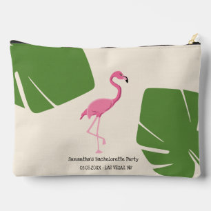 Flamingo und Blätter Tropische individuelle Jungge Zubehörtasche