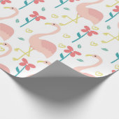 Flamingo und Blume Geschenkpapier (Ecke)