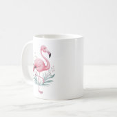 Flamingo und Blume Kaffeetasse (Vorderseite Links)