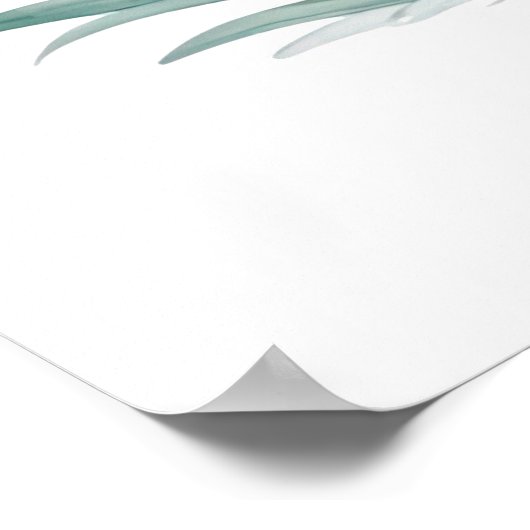 Flamingo und Blume Poster (Ecke)