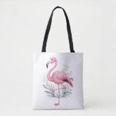 Flamingo und Blume Tasche (Vorderseite)