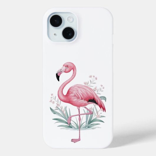 Flamingo und Blume TelefonCase Case-Mate iPhone Hülle (Rückseite)