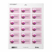 Flamingo und Blumen auf Rosa  Adressaufkleber (Vorne)