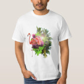 Flamingo und Blumen T-Shirt (Vorderseite)