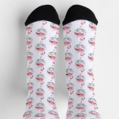 Flamingo- und Blumenmuster Socken (Oben)
