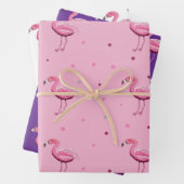 Flamingo und Dots Jeden Anlaß Geschenkpapier Set (Beispiel)