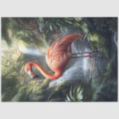 Flamingo und Dschungelwaterfall Dekoupage Seidenpapier (Vorderseite)