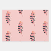 Flamingo- und Federn-Packpapier, Set von 3 Geschenkpapier Set (Vorderseite)