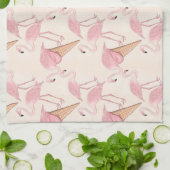 Flamingo-und Flamingo-Eiscreme-Muster Geschirrtuch (Gefaltet)