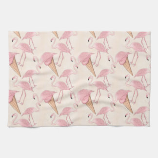 Flamingo-und Flamingo-Eiscreme-Muster Geschirrtuch