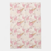 Flamingo-und Flamingo-Eiscreme-Muster Geschirrtuch (Vertikal)