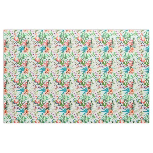 Flamingo-und Hibiskus-Gewebe Stoff (Fat Quarter (45,7 x 55,9 cm))
