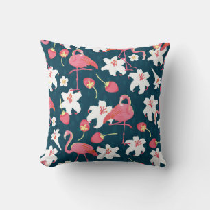 Flamingo und Lilien Tropisches vintage nahtloses M Kissen