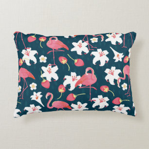 Flamingo und Lilies Tropical Vintag Seamless Patt Dekokissen